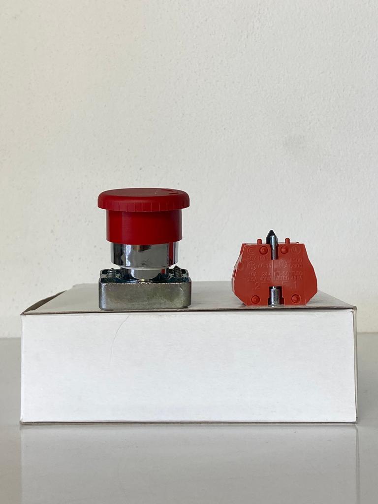 COMEPI KALICI MANTAR BUTON Q40mm Kırmızı kalıcı 1NK kontak düzeni IP65