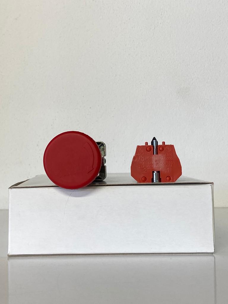 COMEPI KALICI MANTAR BUTON Q40mm Kırmızı kalıcı 1NK kontak düzeni IP65