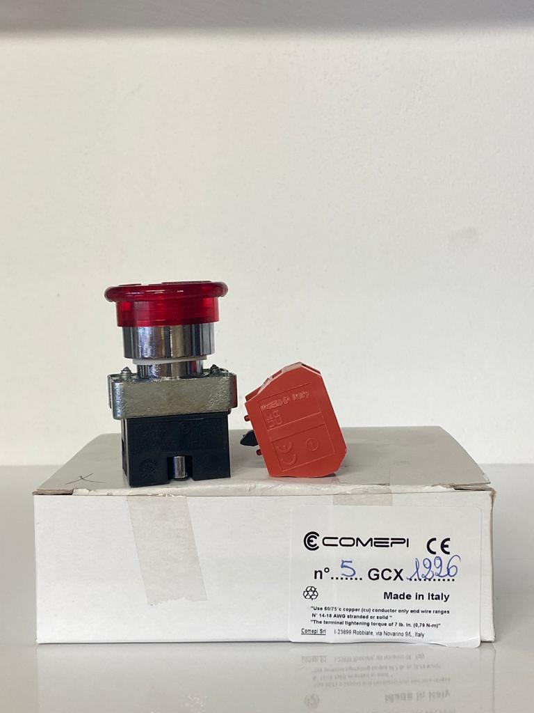 COMEPI MANTAR IŞIKLI BUTON KIRMIZI Q40mm Kalıcı 1NK kontak düzeni IP65 