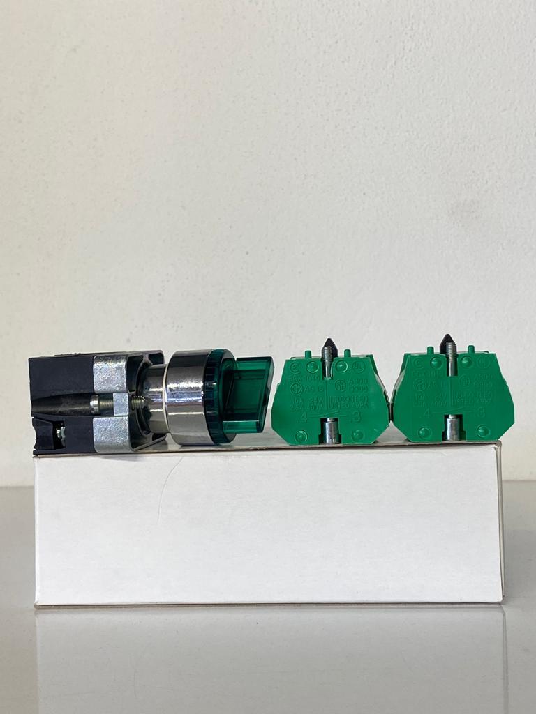 COMEPI METAL IŞIKLI MANDALLI BUTON YEŞİL Q22mm 3 Pozisyon 2NA kontak düzeni IP65