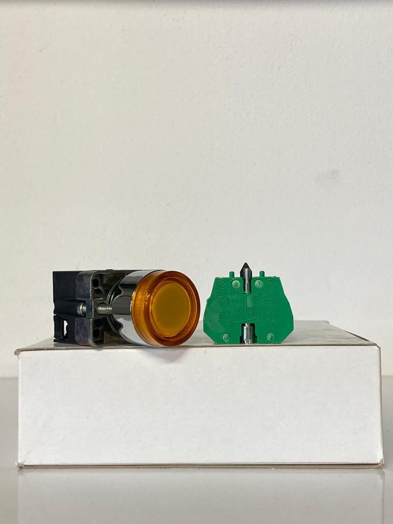 COMEPI METAL IŞIKLI SARI BUTON Q22mm Yaylı 1NA kontak düzeni IP65