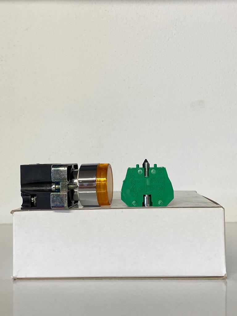 COMEPI METAL IŞIKLI SARI BUTON Q22mm Yaylı 1NA kontak düzeni IP65