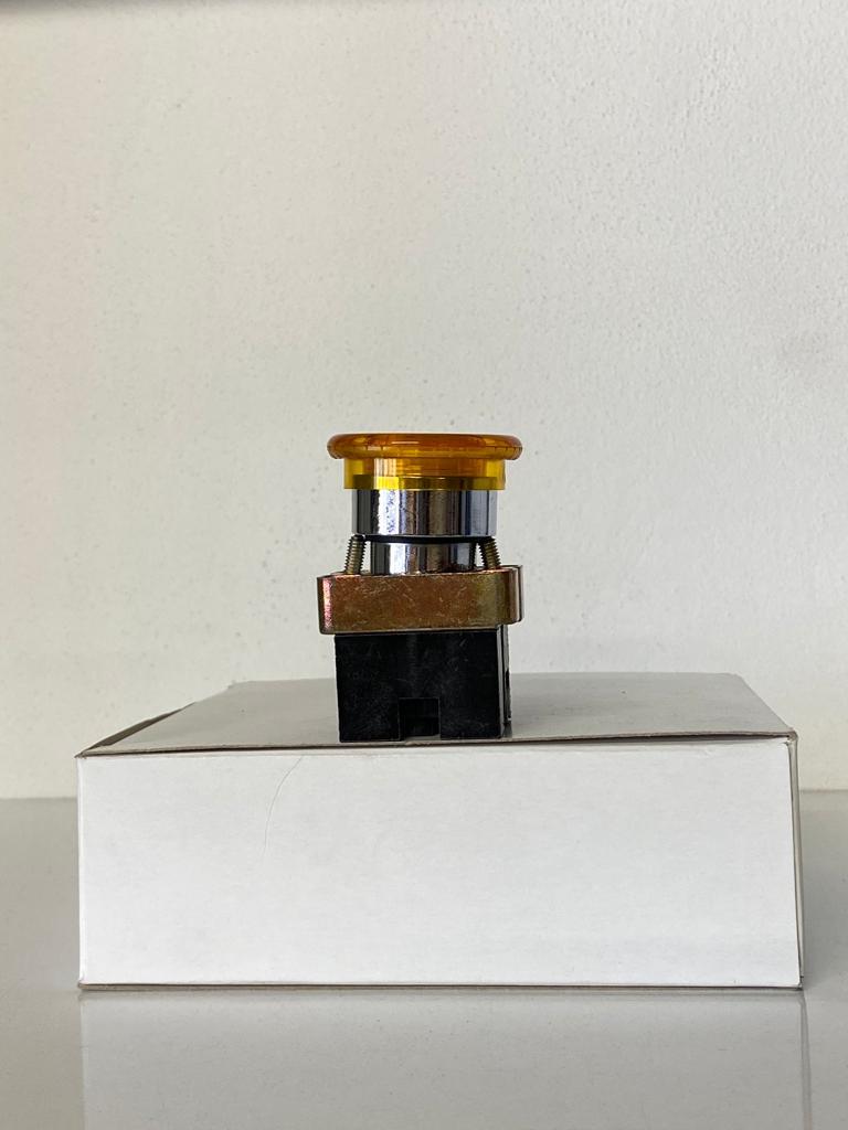 COMEPI METAL MANTAR IŞIKLI BUTON Q40mm Sarı yaylı 1NA kontak düzeni IP65 