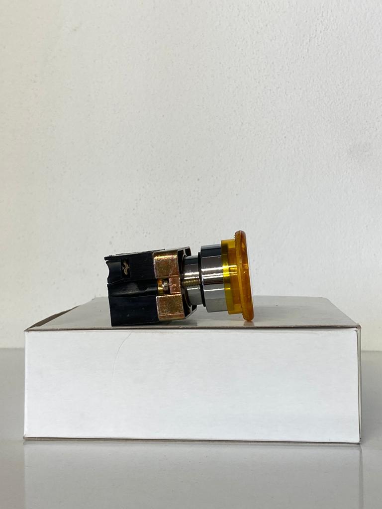 COMEPI METAL MANTAR IŞIKLI BUTON Q40mm Sarı yaylı 1NA kontak düzeni IP65 