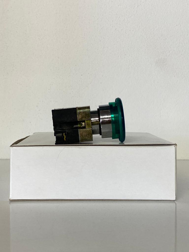 COMEPI METAL MANTAR IŞIKLI BUTON Q40mm  Yeşil yaylı 1NA kontak düzeni IP65