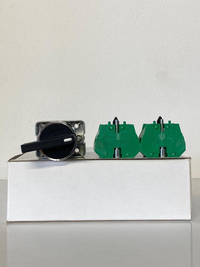 COMEPI METAL UZUN MANDALLI BUTON Q22mm Merkeze Yaylı 3 Pozisyon 2NA kontak düzeni IP65 