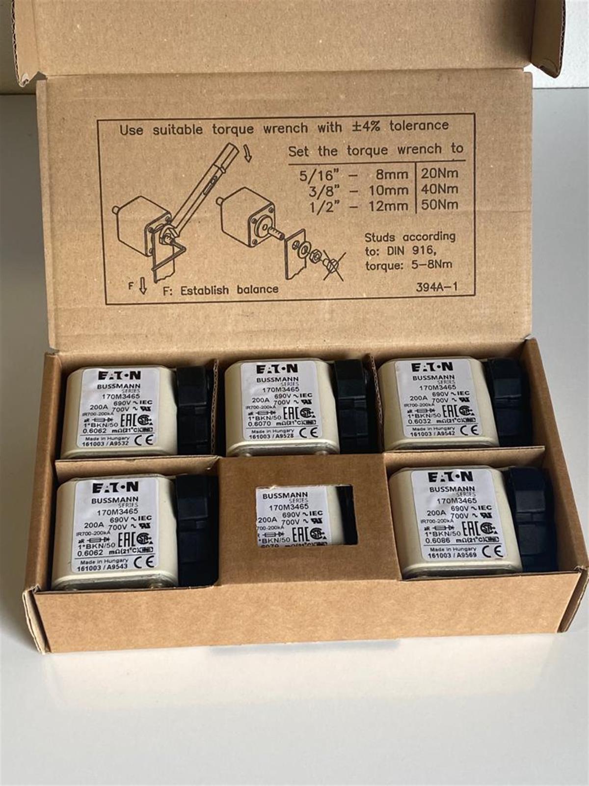 Eaton Bussmann170M3465 FUSE 200A 690V 1*BKN/50 AR UC  Bussmann170M3465 FUSE 200A 690V 1*BKN/50 AR UC  Bussmann