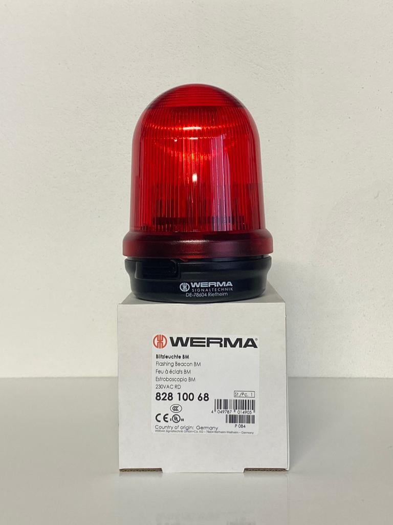 WERMA 230V AC FLAŞ KIRMIZI