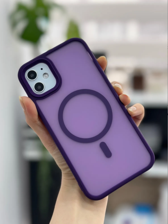  Iphone 11 (12 Görünümlü) Uyumlu MAT MOR MAGSAFE Özellikli Darbe Önleyici Şeffaf Silikon Kılıf