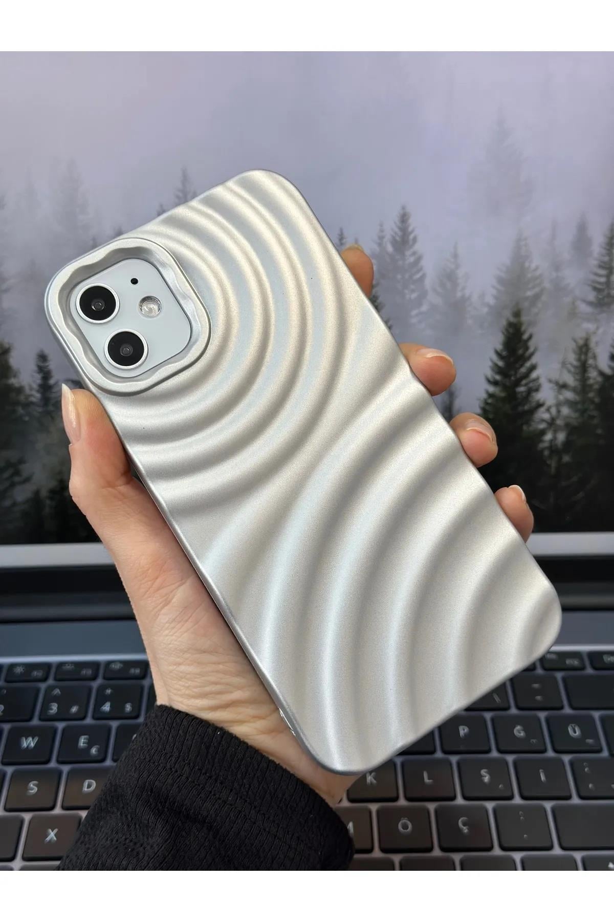  Iphone 11 Uyumlu 3d Aurora Kabartma Mat Silikon Kılıf