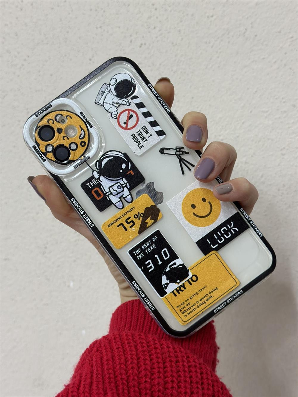IPhone 11 Uyumlu (KÖŞELİ - 12 GÖRÜNÜMLÜ )Şeffaf Baskı Desenli Silikon Kılıf