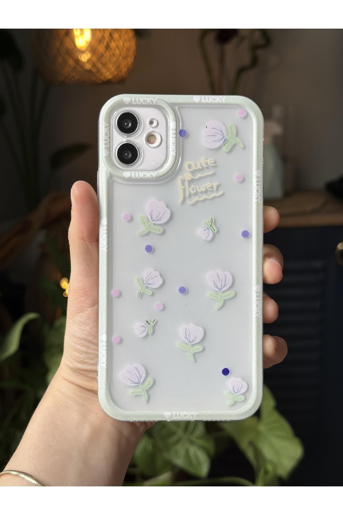 IPhone 11 Uyumlu (KÖŞELİ - 12 GÖRÜNÜMLÜ )Şeffaf Baskı Desenli Silikon Kılıf 11baskışeffaf, one size
