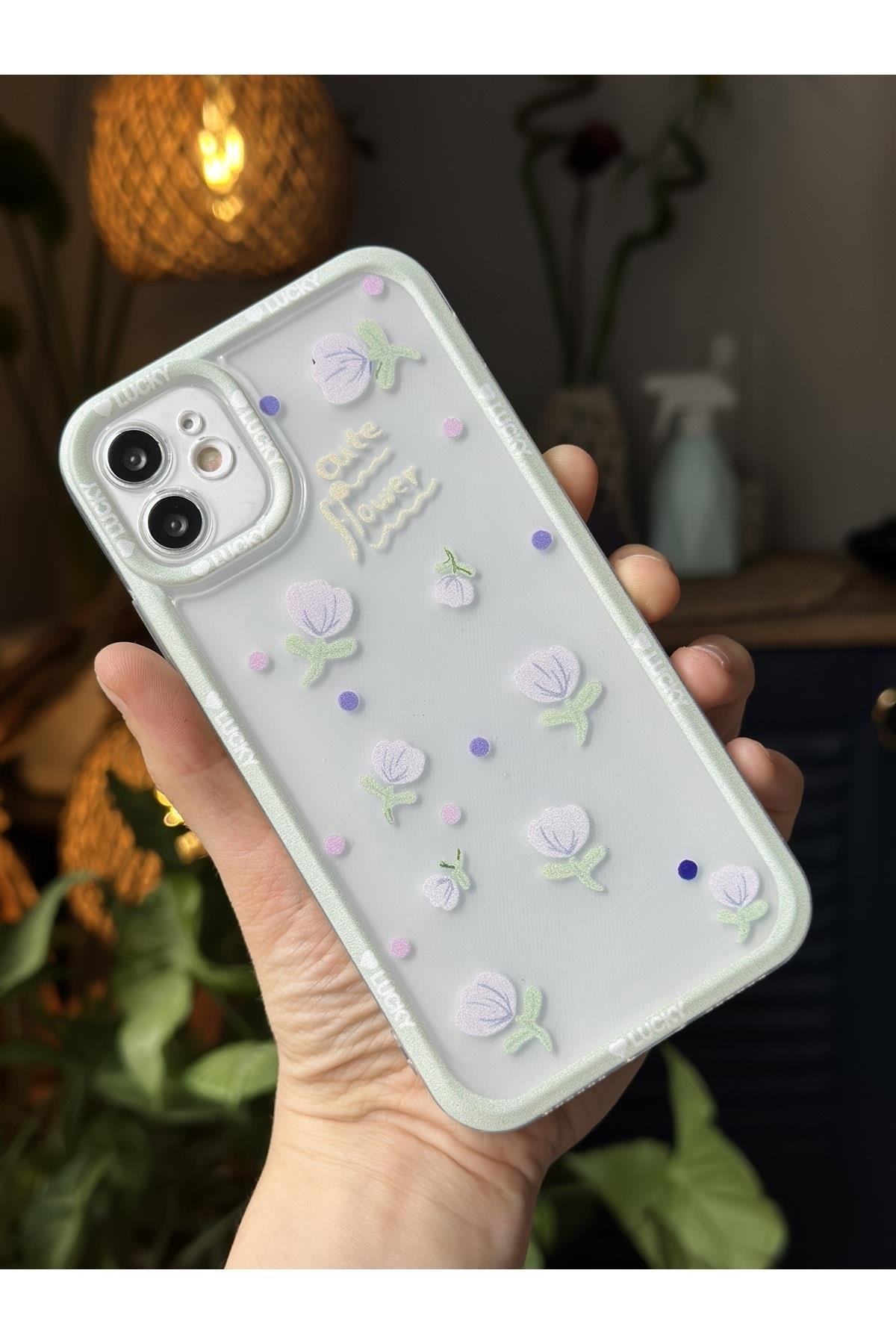 IPhone 11 Uyumlu (KÖŞELİ - 12 GÖRÜNÜMLÜ )Şeffaf Baskı Desenli Silikon Kılıf 11baskışeffaf, one size