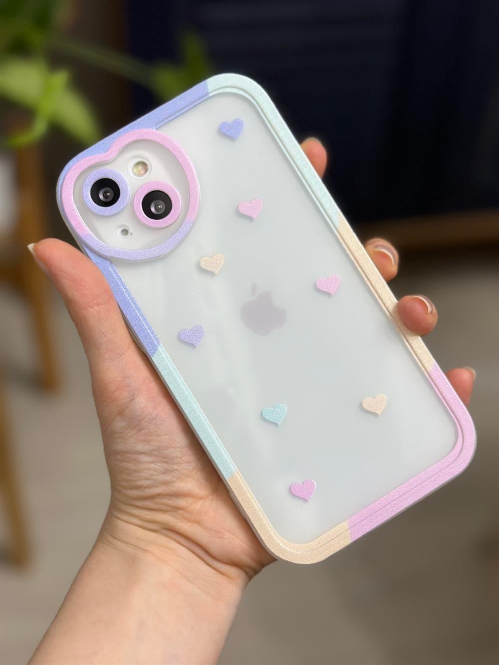 Iphone 13 KALP KAMERA TASARIMLI KALIN ANTİŞOK DARBE ÖNLEYİCİ TAM KORUMA KILIFI Şeffaf