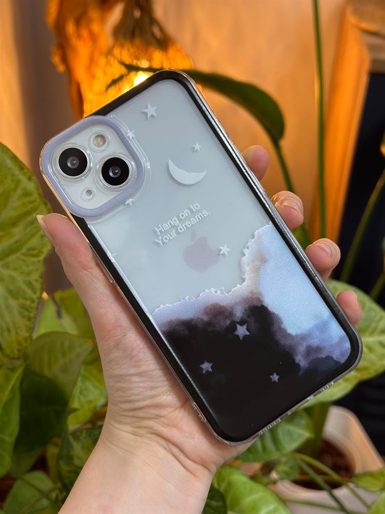 İPhone 13 ve 14  Uyumlu Şeffaf Baskı Desenli Silikon Kılıf