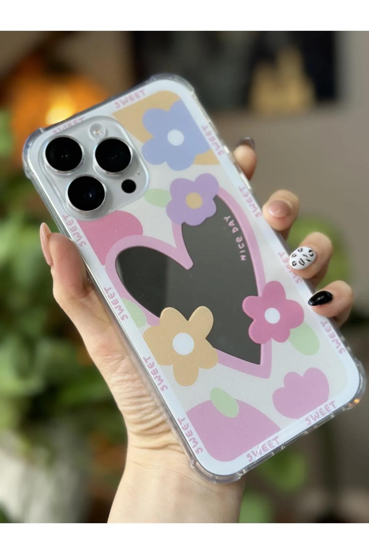 Iphone 14 PROMAX Uyumlu Aynalı Tasarımlı Kenarları Silikon Kılıf
