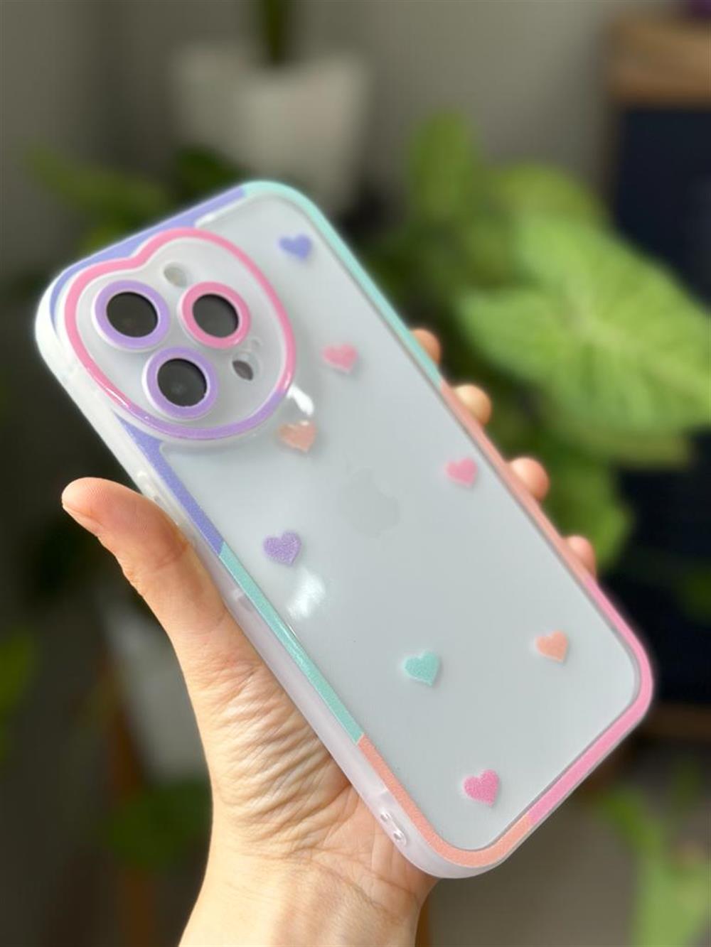 Iphone 14 PROMAX Uyumlu DARBE ÖNLEYİCİ KALPLİ ANTİŞOK KILIF