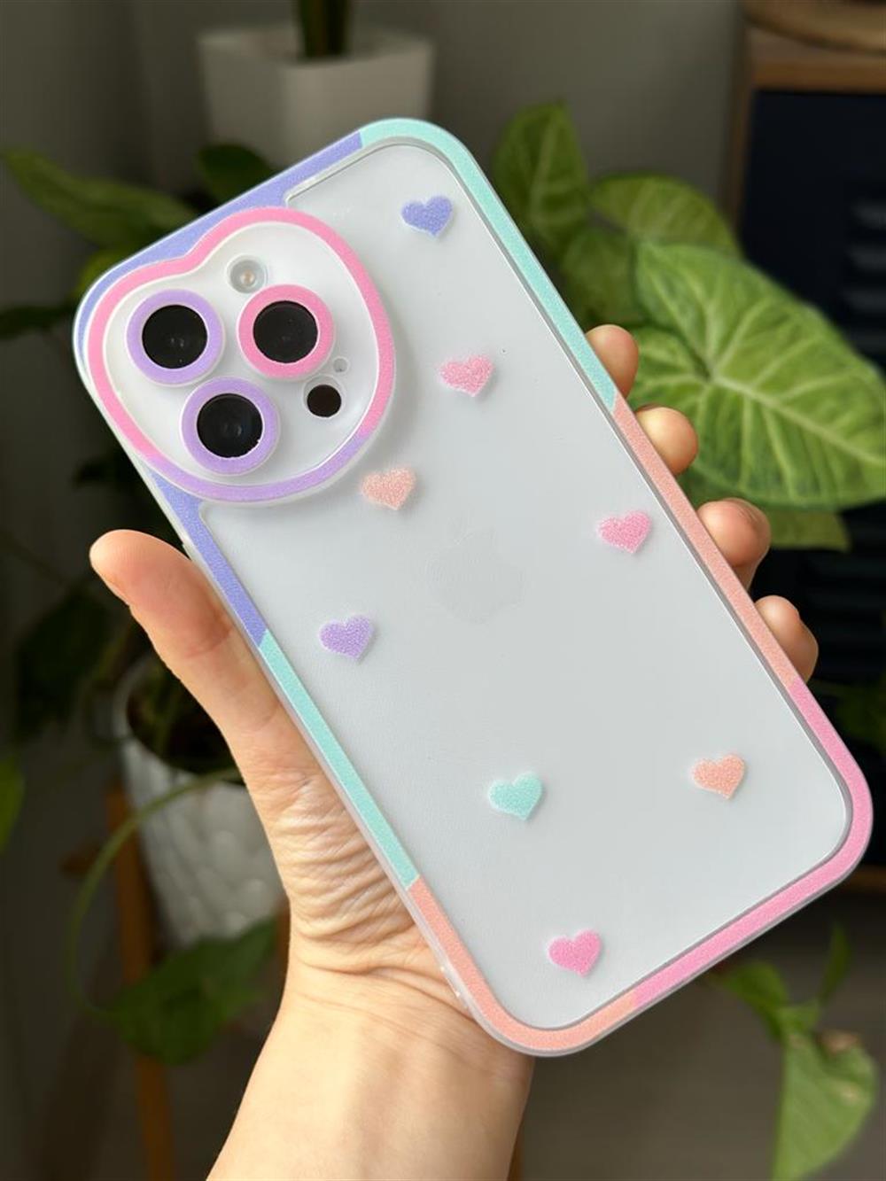 Iphone 14 PROMAX Uyumlu DARBE ÖNLEYİCİ KALPLİ ANTİŞOK KILIF
