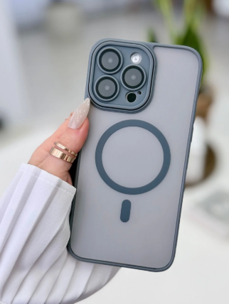 Iphone 14 Promax Uyumlu Magsafe Özellikli Mat Şeffaf Pürüzsüz Doku Korumalı Silikon Kılıf