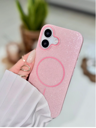 Iphone 17 Uyumlu Glitter Magsafe Özellikli Işıltılı Zarif Koruyucu Silikon Kılıf