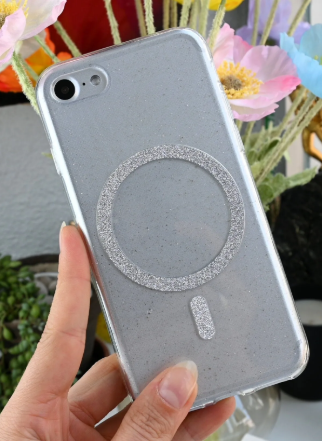 Iphone 7 - 8 - se 2020 Uyumlu Glitter Magsafe Özellikli Renkli Şeffaf Kılıf