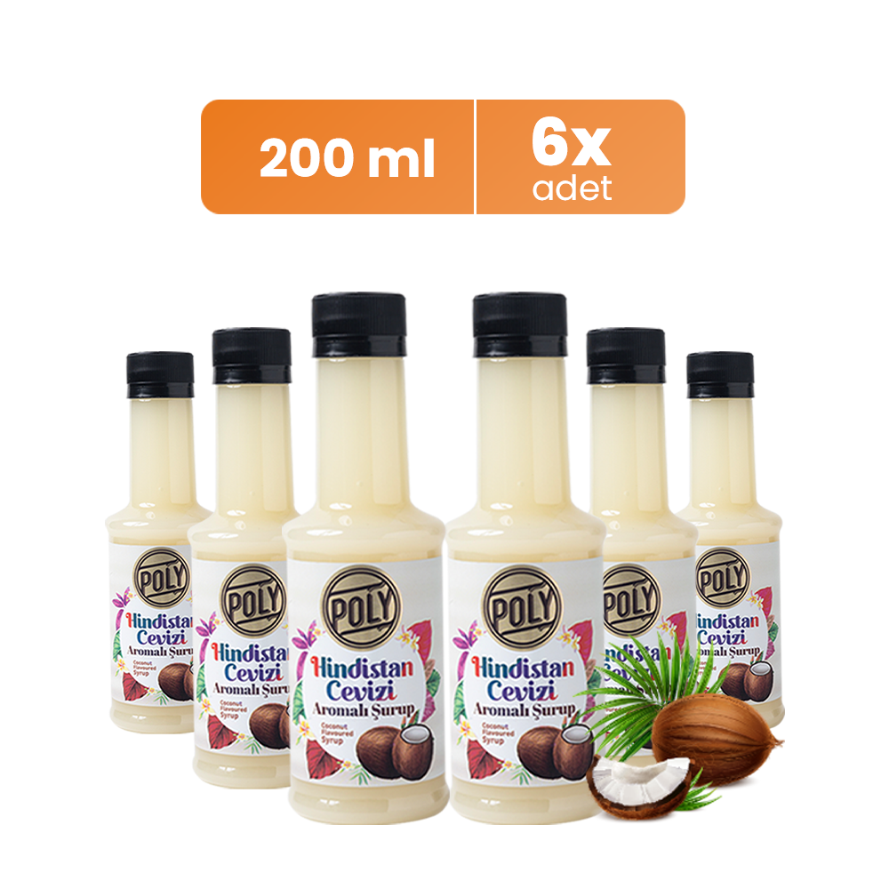 6'lı Hindistan Cevizi Aromalı Kahve Şurubu (6X200 ML.)