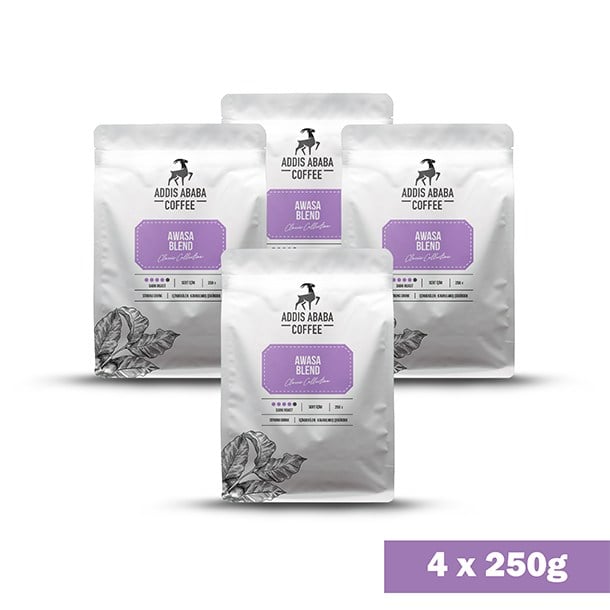 Addis Ababa Coffee - Awasa - Mid. Roast - Yoğun Espresso - 250 Gr. X 4 adet (1 kg)