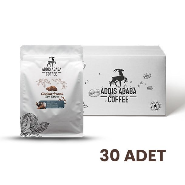 Addis Ababa Coffee - Çikolata Aromalı Türk Kahvesi - 250 Gr. - x 30 adet