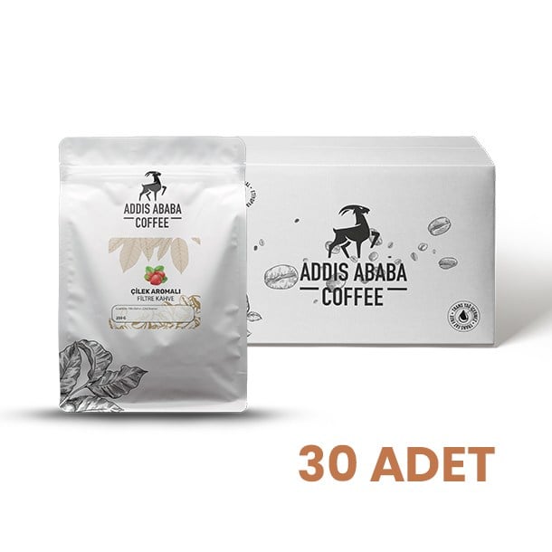 Addis Ababa Coffee - Çilek Aromalı Filtre Kahve - 250 Gr. - x 30 adet