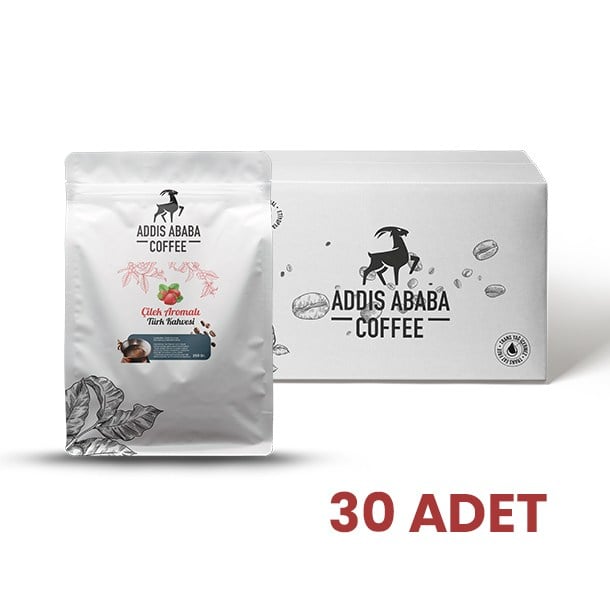 Addis Ababa Coffee - Dağ Çilekli Türk Kahvesi - 250 Gr. - x 30 adet