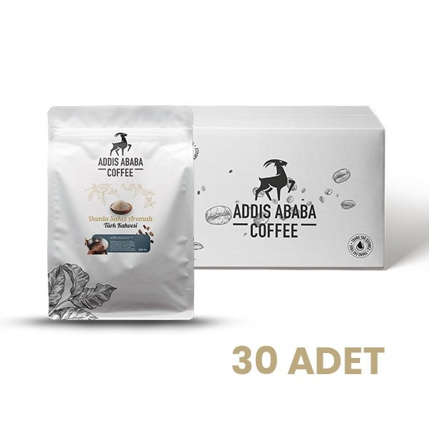 Addis Ababa Coffee - Damla Sakız Aromalı Türk Kahvesi - 250 Gr. - x 30 adet