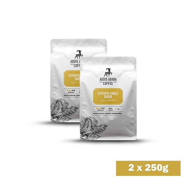 Addis Ababa Coffee - Dünya  Kahvesi - Arabica - Etiyopya - 250 Gr. X 2 adet ( 500 gr. )
