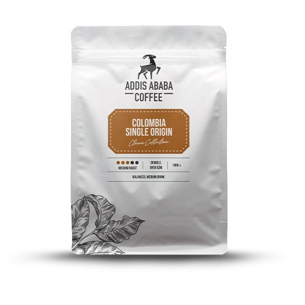 Addis Ababa Coffee - Dünya  Kahvesi - Arabica - Kolombiya Supremo - 1000 Gr. 