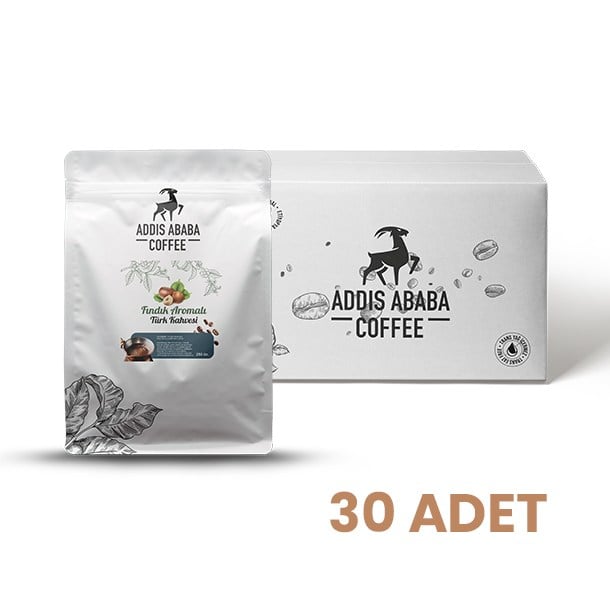Addis Ababa Coffee - Fındık Aromalı Türk Kahvesi - 250 Gr. - x 30 adet