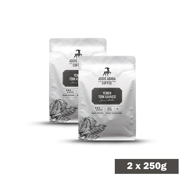 Addis Ababa Coffee - Geleneksel - Yemen Türk Kahvesi -Yumuşak İçim - 250 Gr. X 2 adet (500 Gr. )