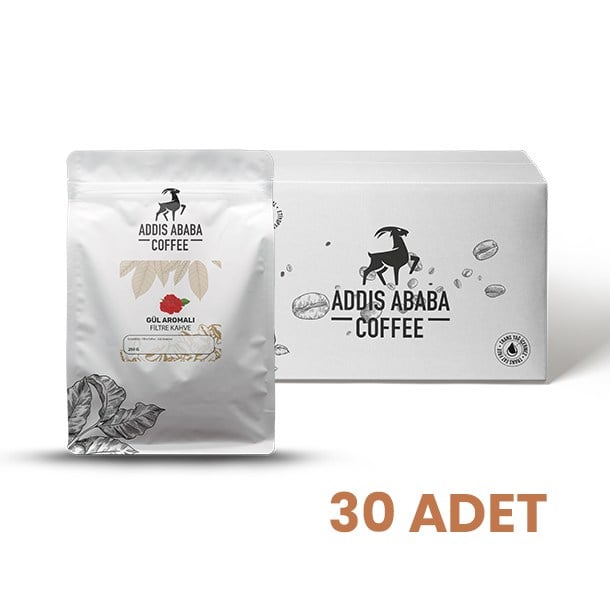 Addis Ababa Coffee - Gül Aromalı Filtre Kahve - 250 Gr. - x 30 adet