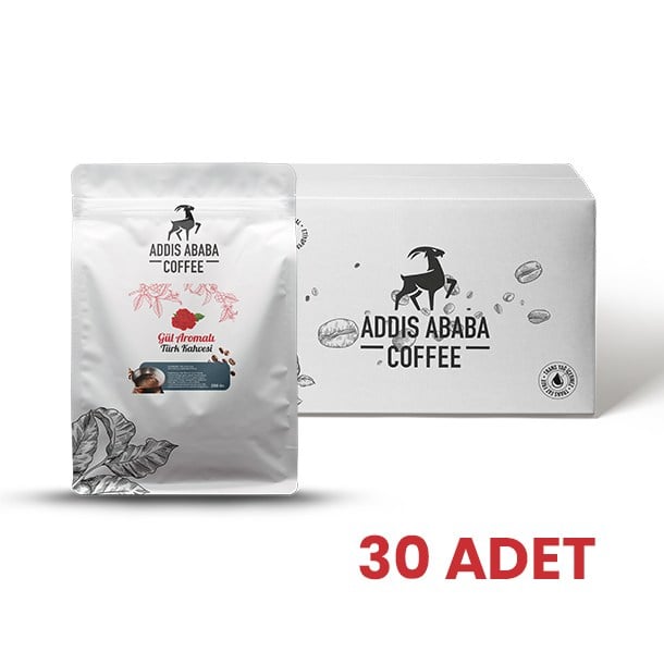 Addis Ababa Coffee - Gül Aromalı Türk Kahvesi - 250 Gr. - x 30 adet