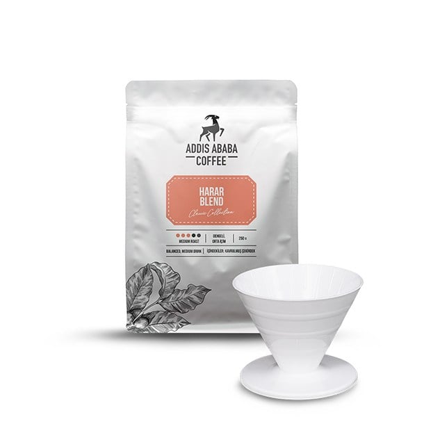 Addis Ababa Coffee - Harar - Mid. Roast -Dengeli İçim - Nitelikli Kahve - 250 Gr. (V60 Hediyeli)