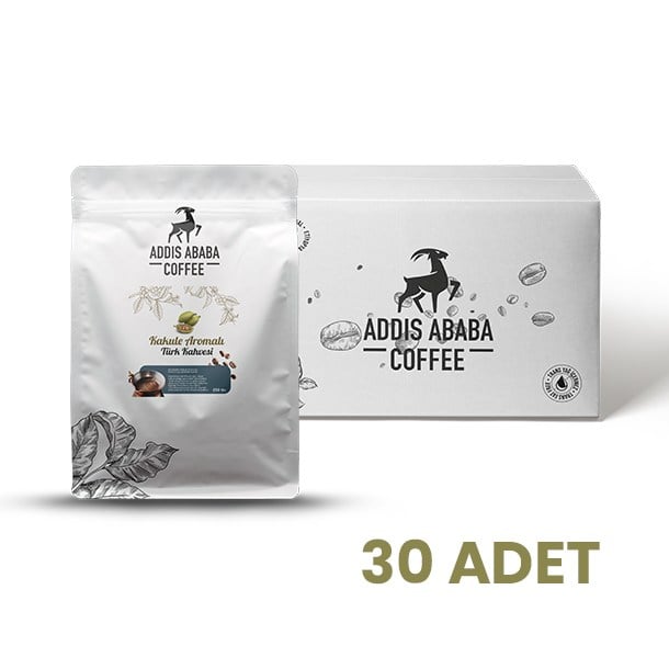 Addis Ababa Coffee - Kakule Aromalı Türk Kahvesi - 250 Gr. - x 30 adet
