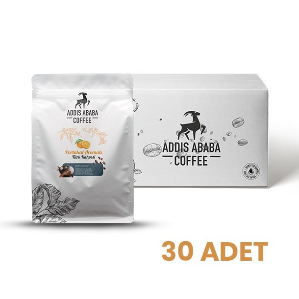 Addis Ababa Coffee - Portakal Aromalı Türk Kahvesi - 250 Gr. - x 30 adet