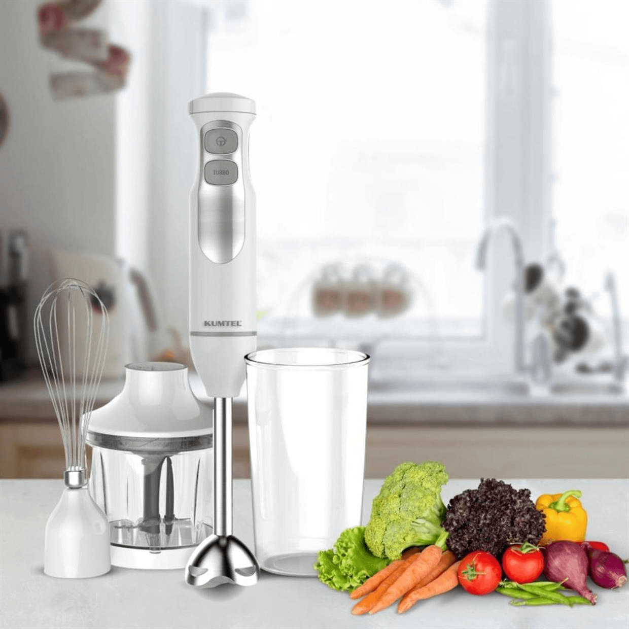 White Hand Blender Set 