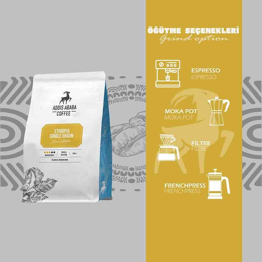 Etiyopya Single Orgin Çekirdek Kahve 1000 Gr