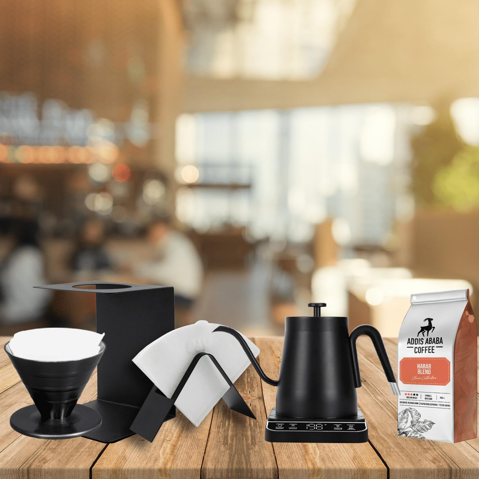 Evde Barista Seti & Harar Blend Filtre Kahve