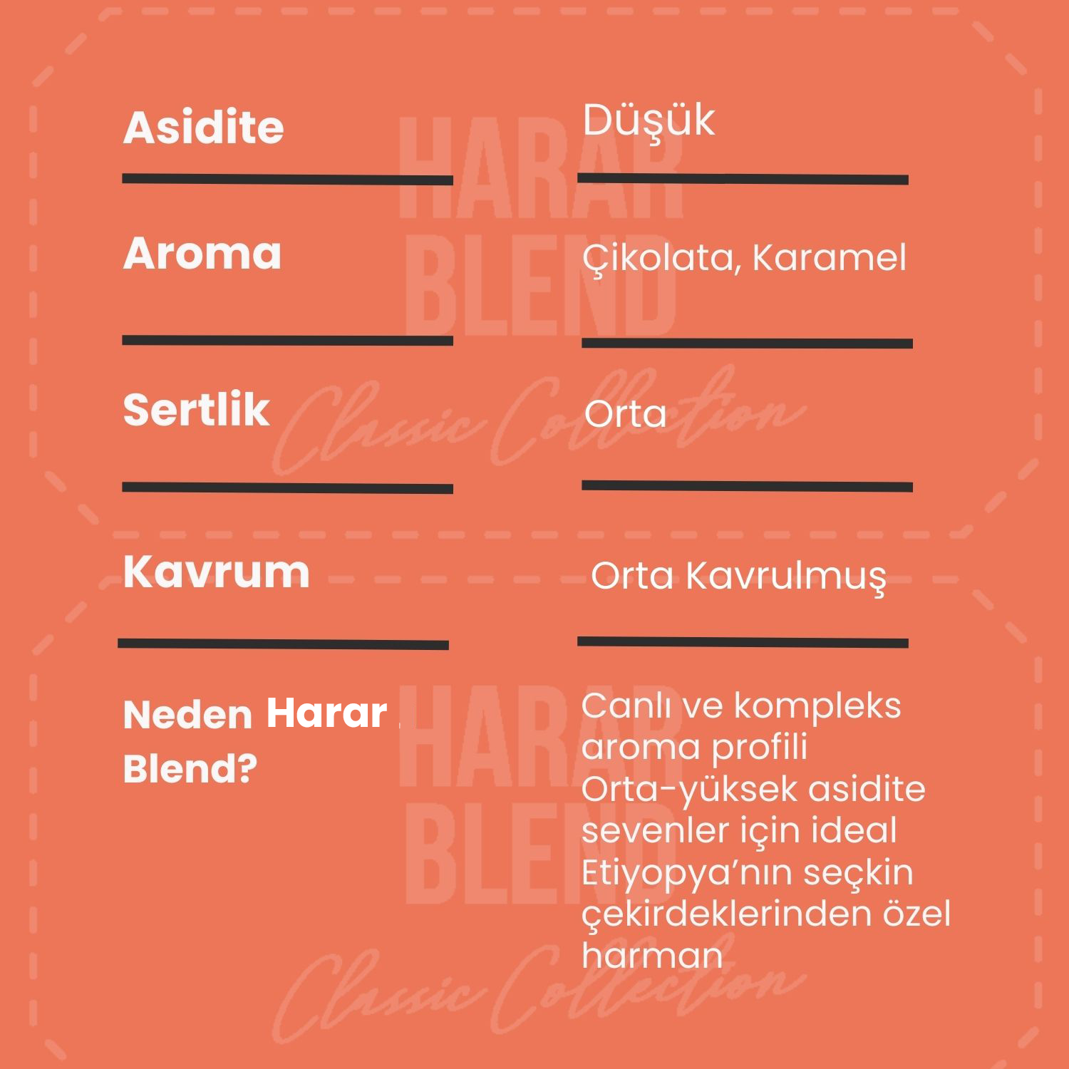 Harar Blend Kavrulmuş Çekirdek Kahve 1000 Gr