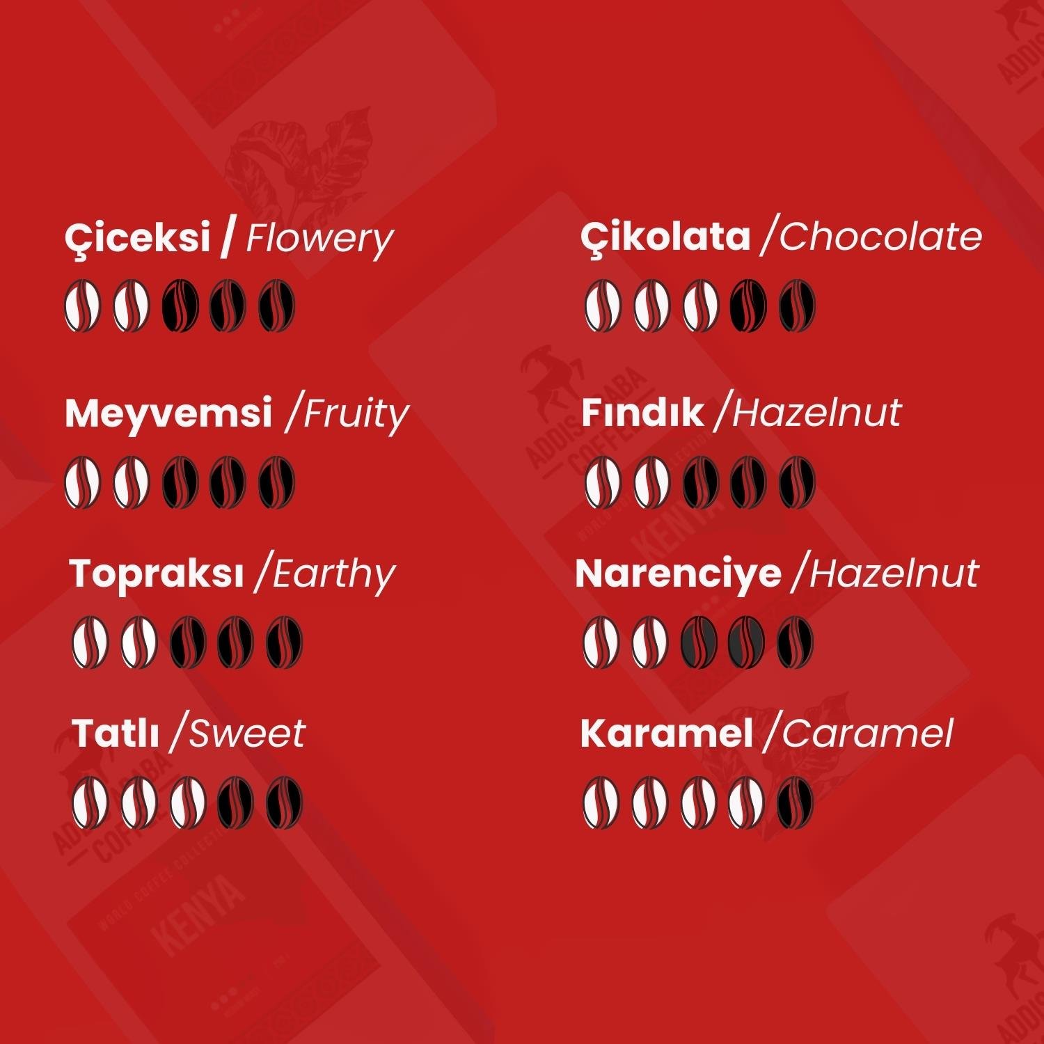 Kenya Çekirdek Kahve 250 Gr