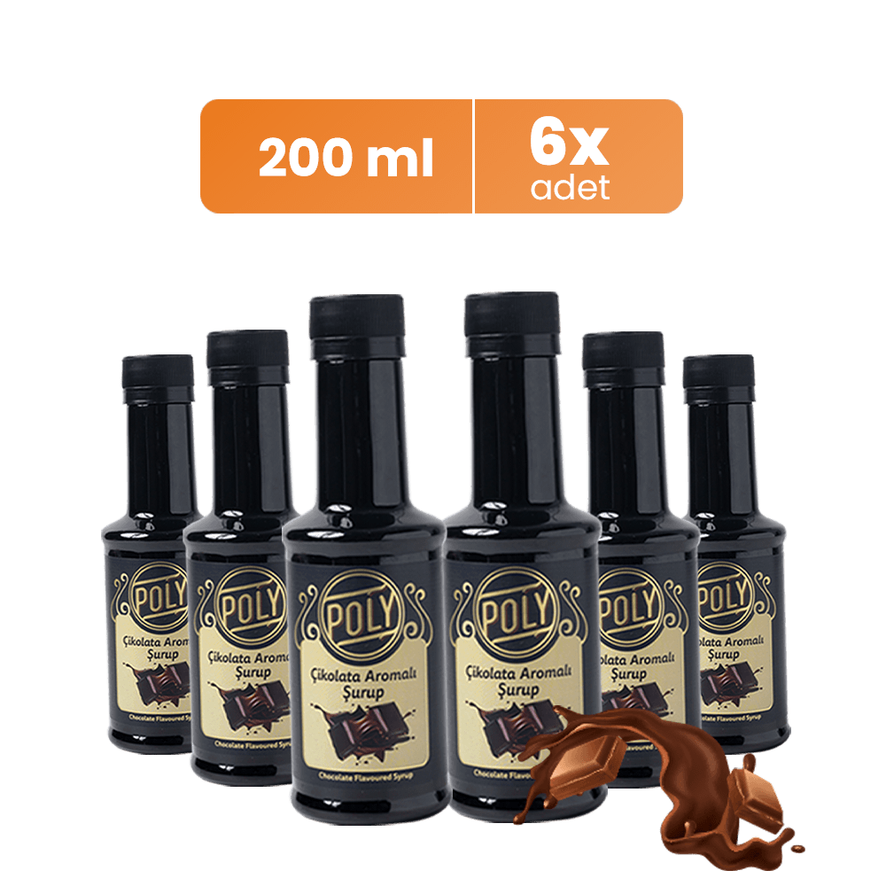 6 Pack Chocolate Flavored Coffee Syrup (6X200 ML.)