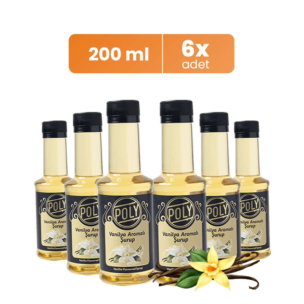 6 Pack Vanilia Flavored Coffee Syrup 200 Ml. (6x200ml.)
