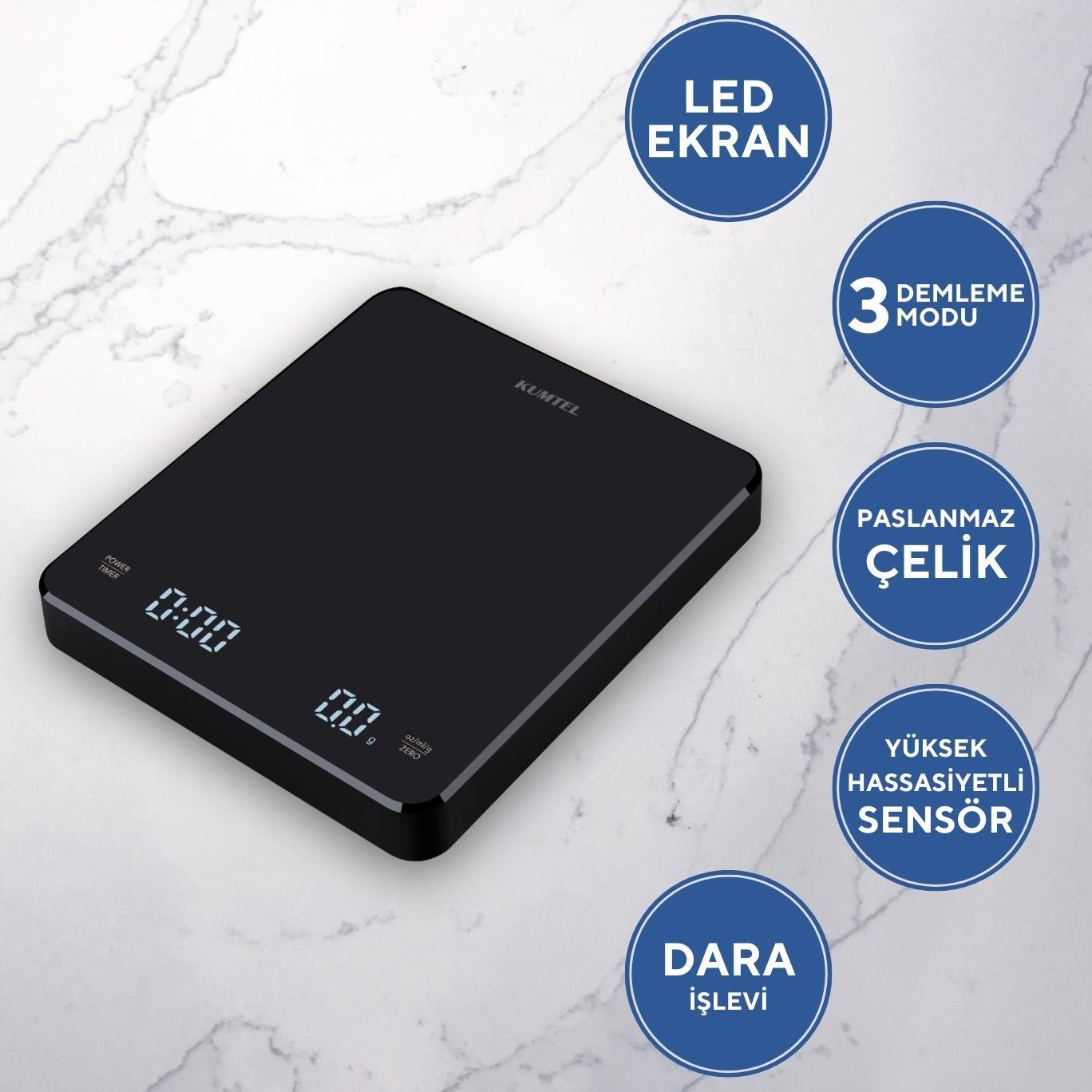 V60 Dijital Dripper ve Zamanlayıcılı Kahve Demleme Tartısı HV60-02