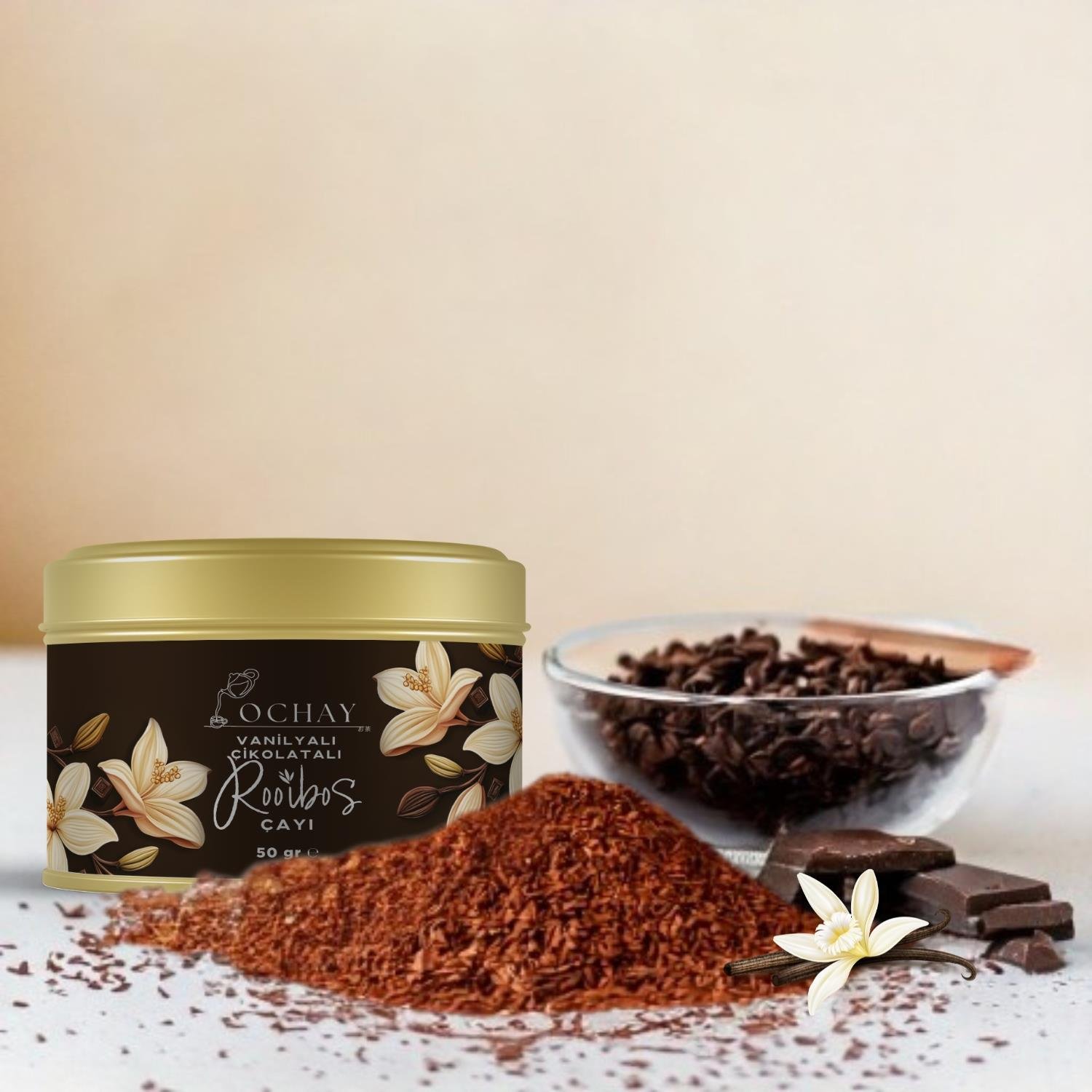 Vanilya ve Çikolata Aromalı Rooibos Çayı 50 Gram