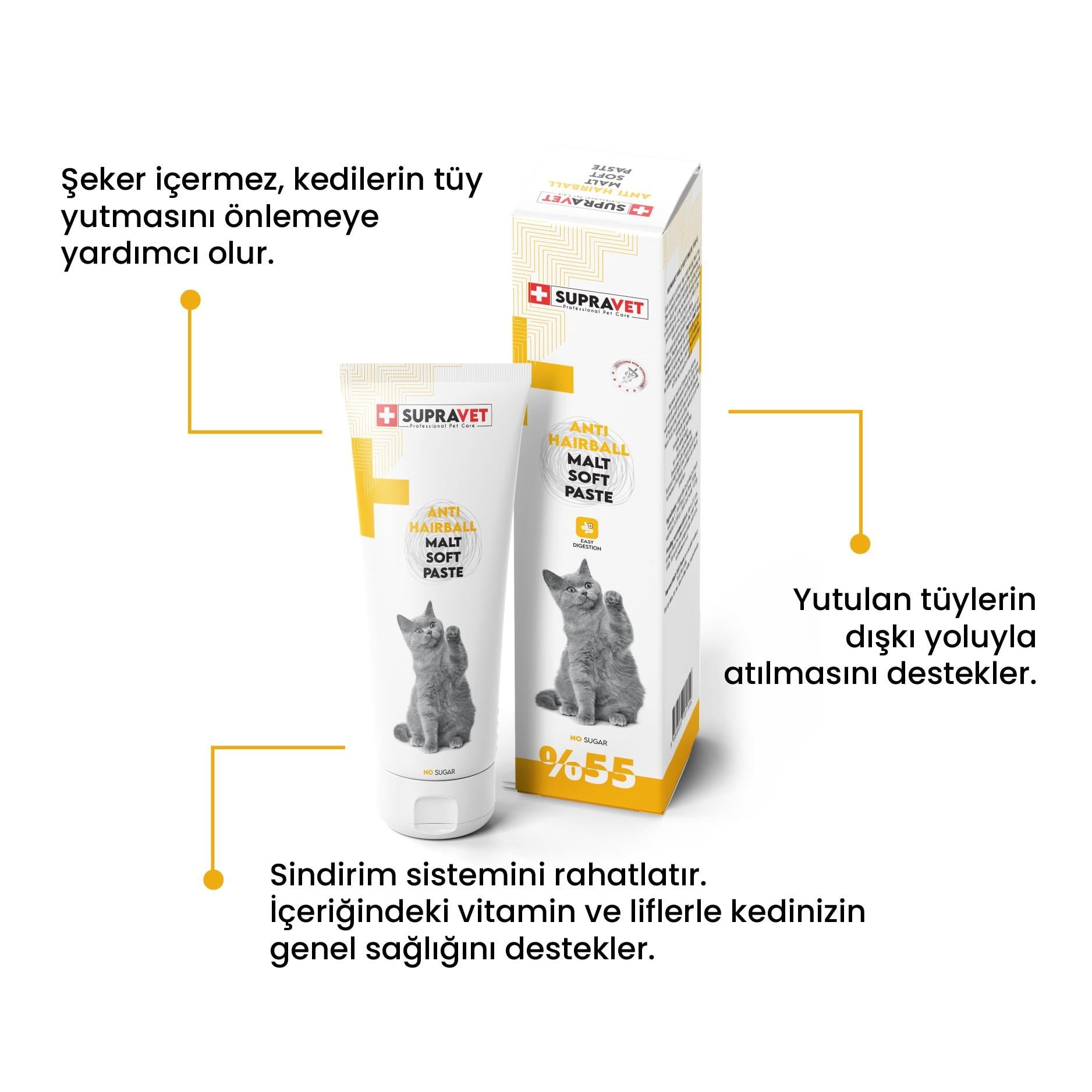 Supravet Anti Hairball Kediler Için Malt Macun 100 Gr